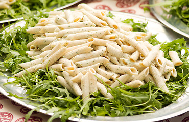 Image showing Delicious pasta salad on plate