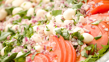 Image showing Delicious colourful salad with tomato