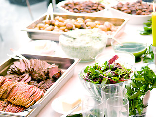 Image showing Delicious food layout on a table