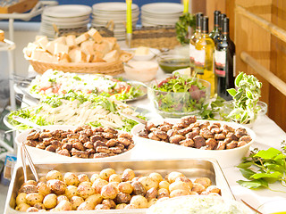 Image showing Delicious food layout on a table