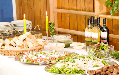 Image showing Buffet of healthy delicious food on a table