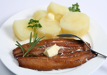 Image showing Kipper and potatoes