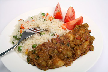 Image showing Vegetarian muttar aloo curry