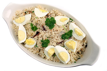 Image showing Kedgeree rice with eggs and parsley