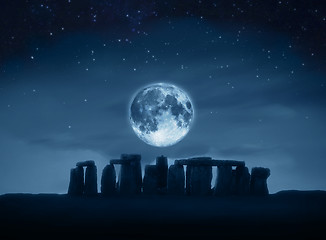 Image showing stonehenge full moon