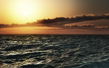 Image showing ocean sunset