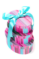 Image showing pyramid of colorfull gift boxes