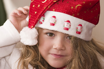 Image showing wearing Santa hat