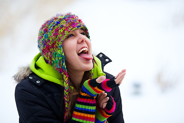 Image showing Catching Snowflakes