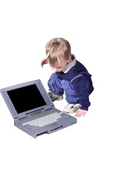 Image showing toddler and laptop