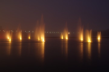 Image showing Fountains in the night