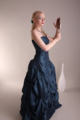 Image showing Young woman with prom dress