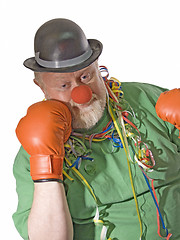 Image showing Clown with boxing gloves