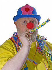 Image showing Clown with yellow pipe