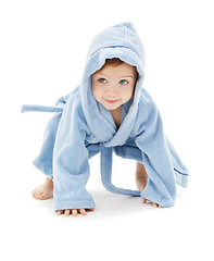 Image showing baby boy in blue robe