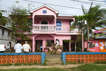 Image showing editorial downtown scene brig bar corn island nicaragua