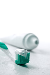 Image showing toothpaste and toothbrush