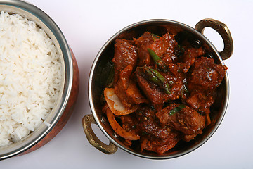 Image showing Beef chilly curry and rice