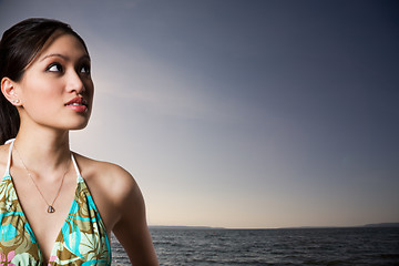 Image showing Woman in bikini on beach