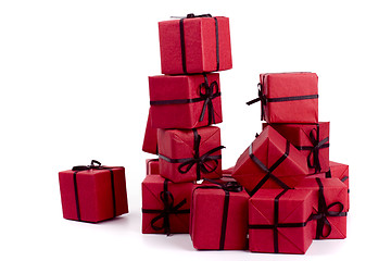 Image showing red gift boxes