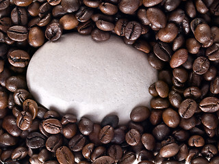 Image showing Coffee beans and stone