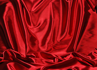 Image showing Elegant red satin background