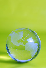 Image showing Green glass globe