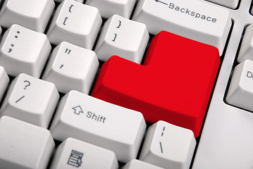Image showing Keyboard  with a big red button