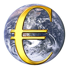 Image showing Euro over earth