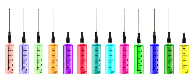 Image showing Colorful Syringes