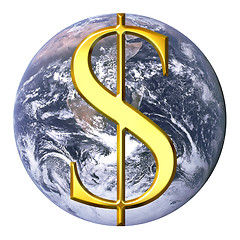 Image showing Dollar over earth