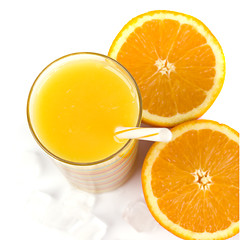 Image showing oranges, ice and juice