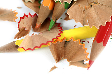 Image showing Pencils and wood shavings