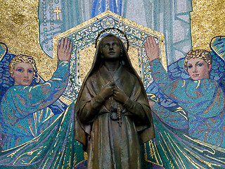 Image showing Catholic mosaic  in Lourdes in France