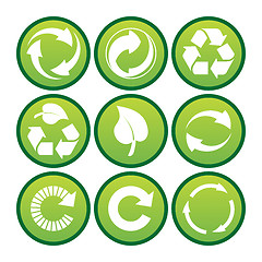 Image showing Vector set of  recycling icons