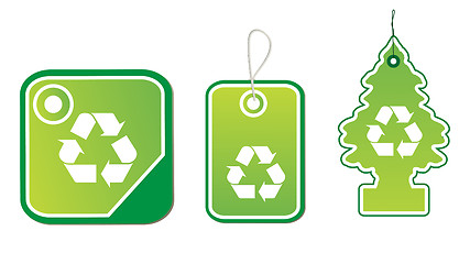 Image showing Recycle tags, stickers/labels 