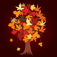 Image showing Abstract tree with autumn leaves