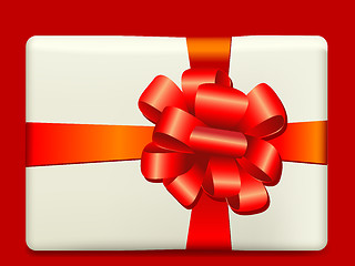 Image showing Christmas present box with a bow