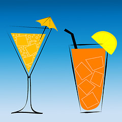 Image showing Cocktails on blue background
