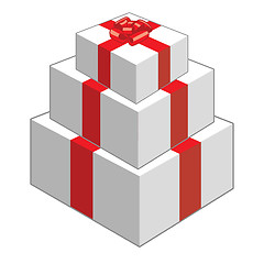 Image showing Christmas present box with a bow 