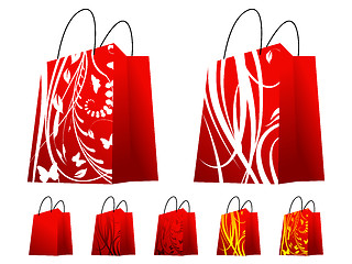 Image showing Red shopping bags