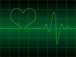 Image showing Heart cardiogram with heart on it