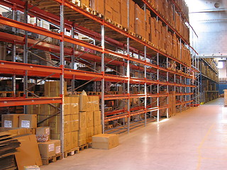 Image showing Shelves in warehouse