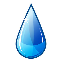 Image showing vector illustration icon of blue water drop falling