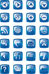 Image showing Vector illustration of glossy multimedia icon set