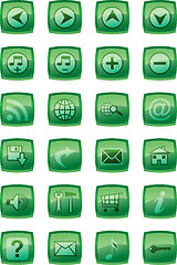 Image showing Vector illustration of glossy multimedia icon set