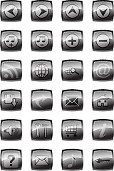 Image showing Vector illustration of glossy multimedia icon set