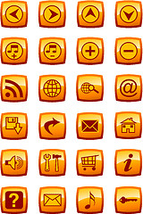 Image showing Vector illustration of glossy multimedia icon set