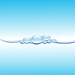 Image showing Blue water with bubbles