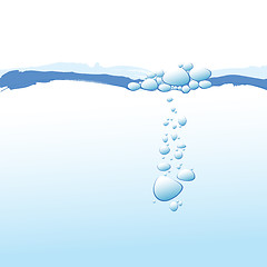 Image showing Blue water with bubbles